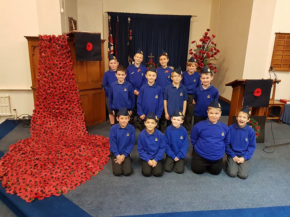 5th Gloucester Juniors showing Remembrance Day poppy fall
